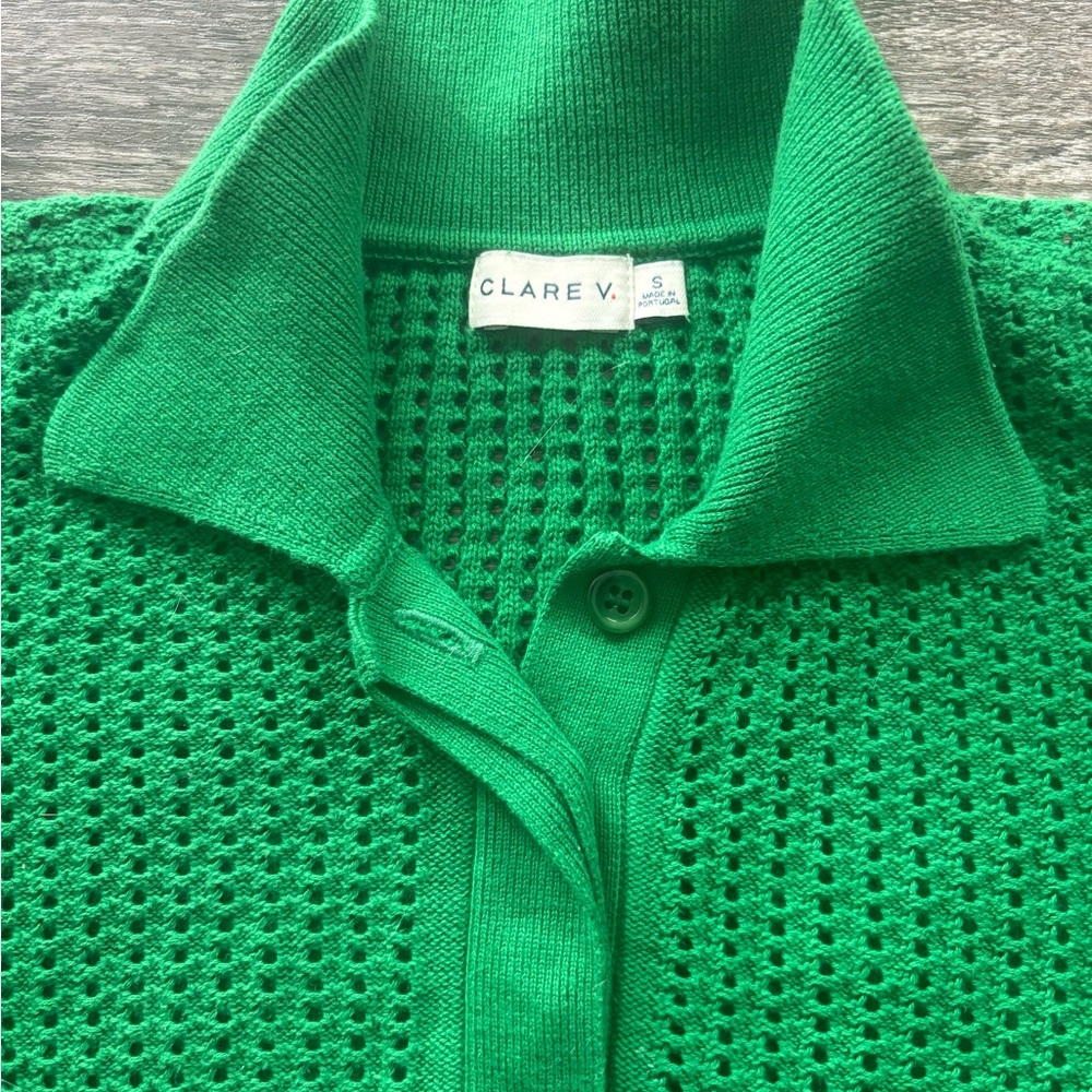 Clare V Vibrant Green Knit Polo - Picture 3 of 4